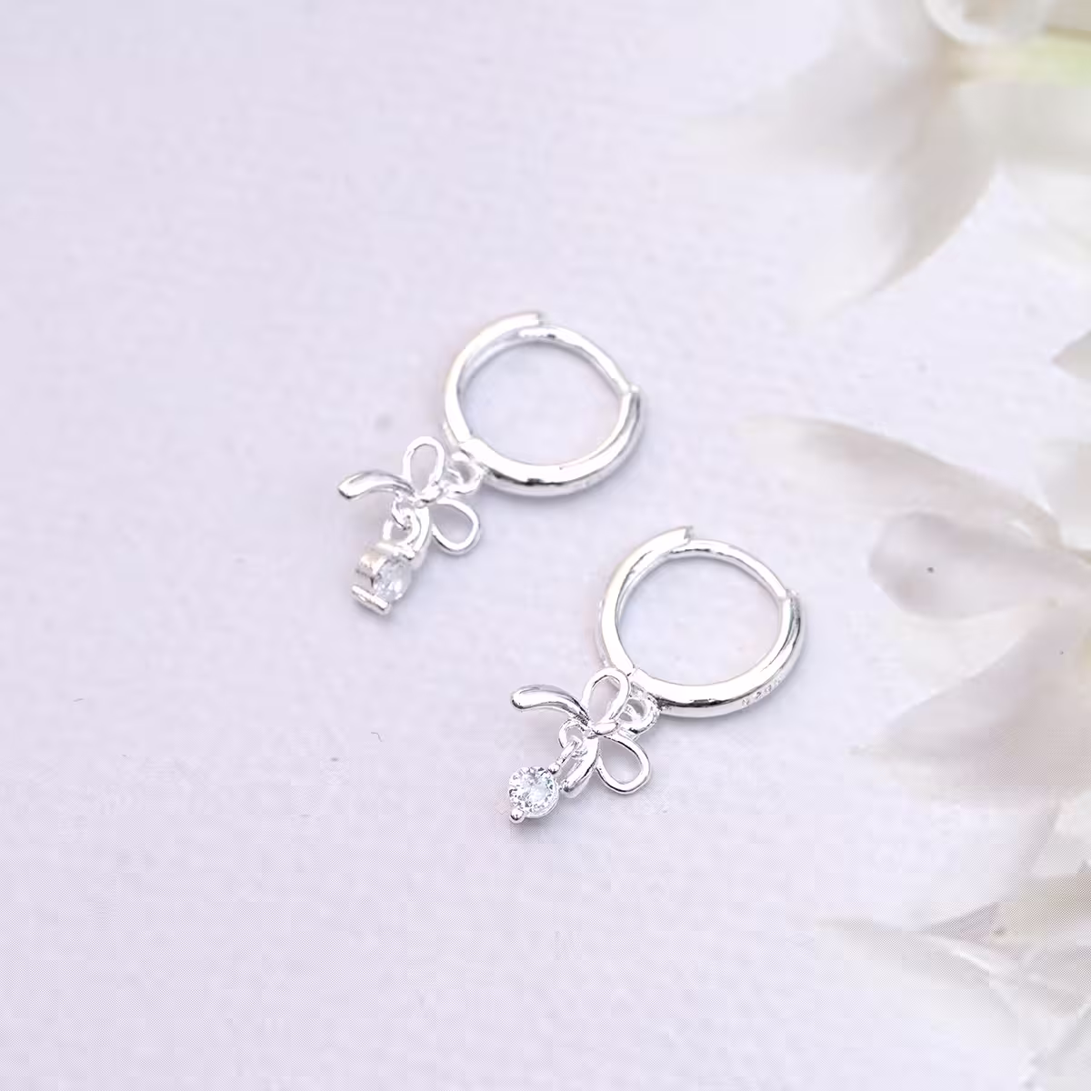 925銀針&times;蝴蝶結垂鑽&times;耳扣-第4張