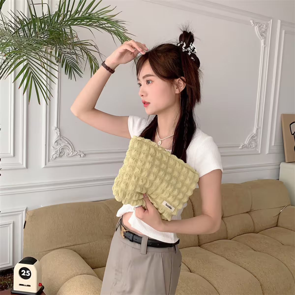 泡芙雲朵包&times;化妝包&times;黃色-第2張