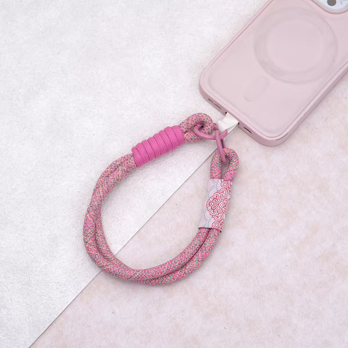 雙線古風祥雲&times;手機腕帶掛繩&times;桃紅-第2張