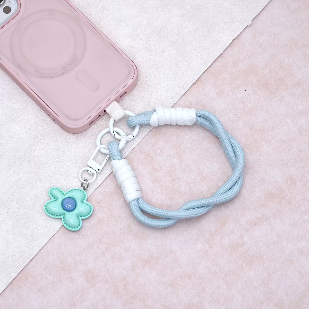 花朵多巴胺&times;手機腕帶掛繩&times;藍色-第3張