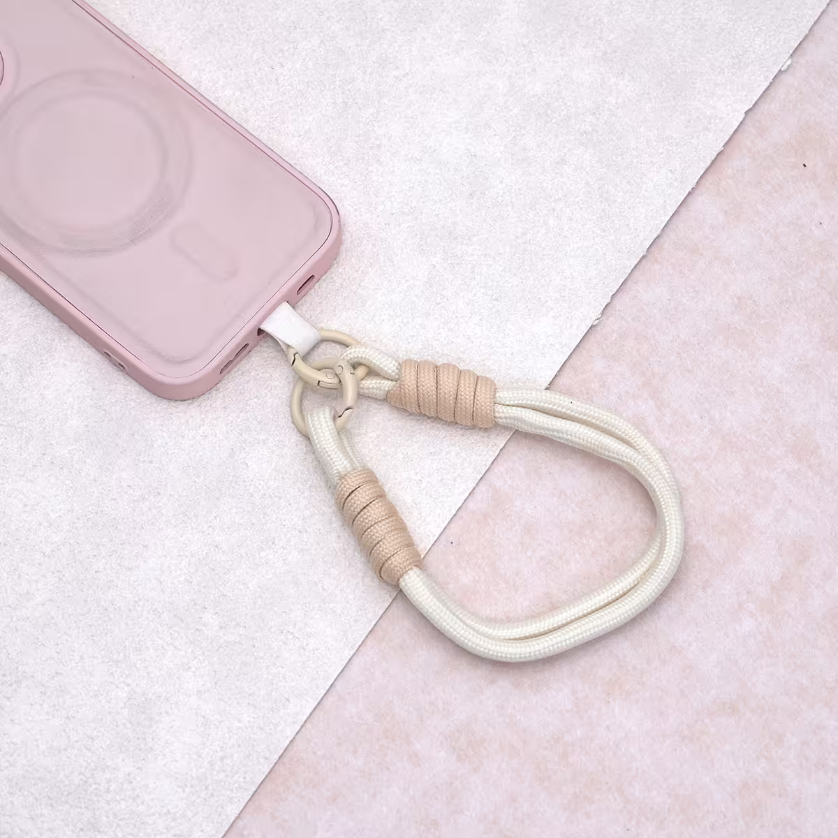 雙線素繩&times;手機腕帶掛繩&times;米白-第4張