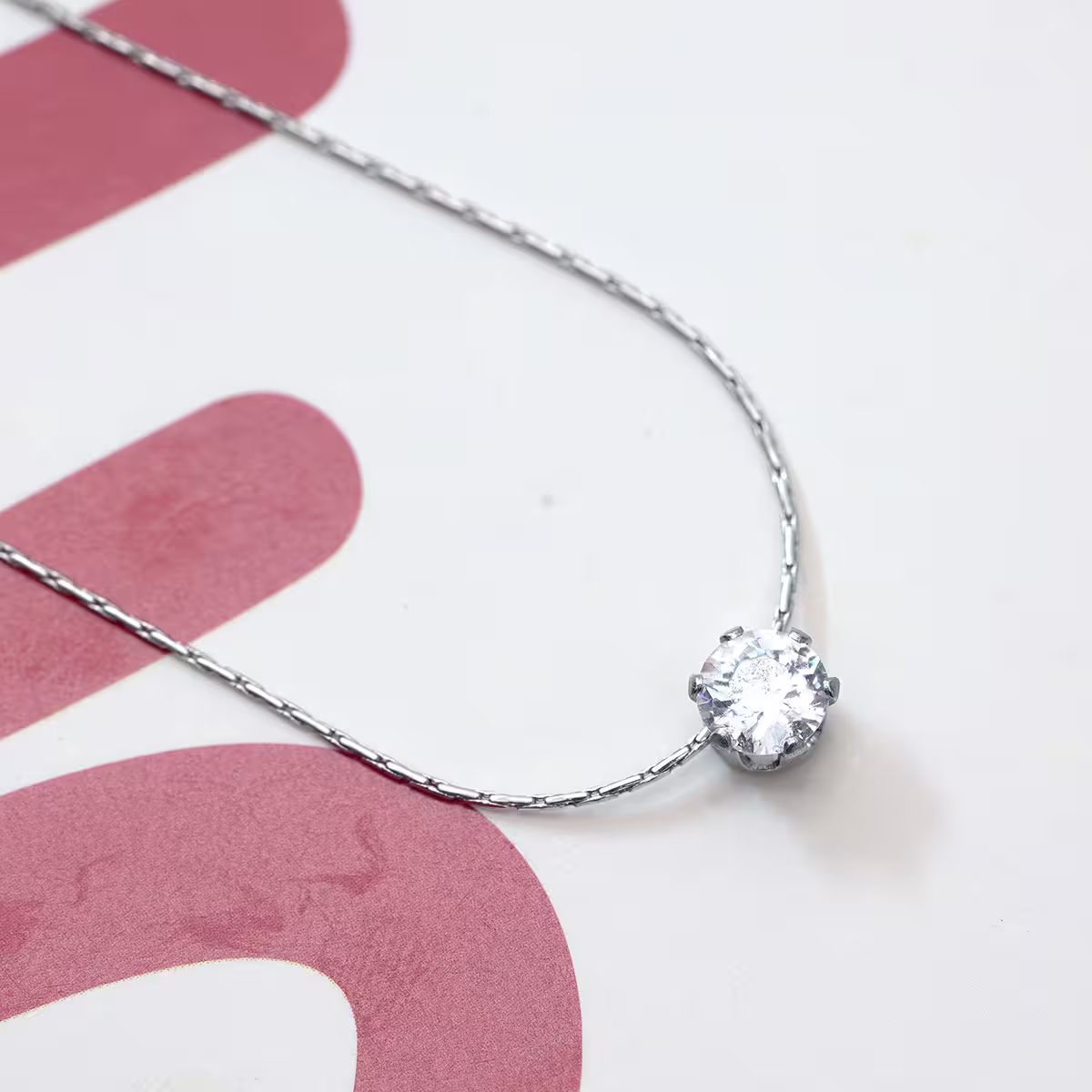 316鋼飾&times;六爪單鑽蛇骨鍊&times;項鍊&times;銀色-第3張