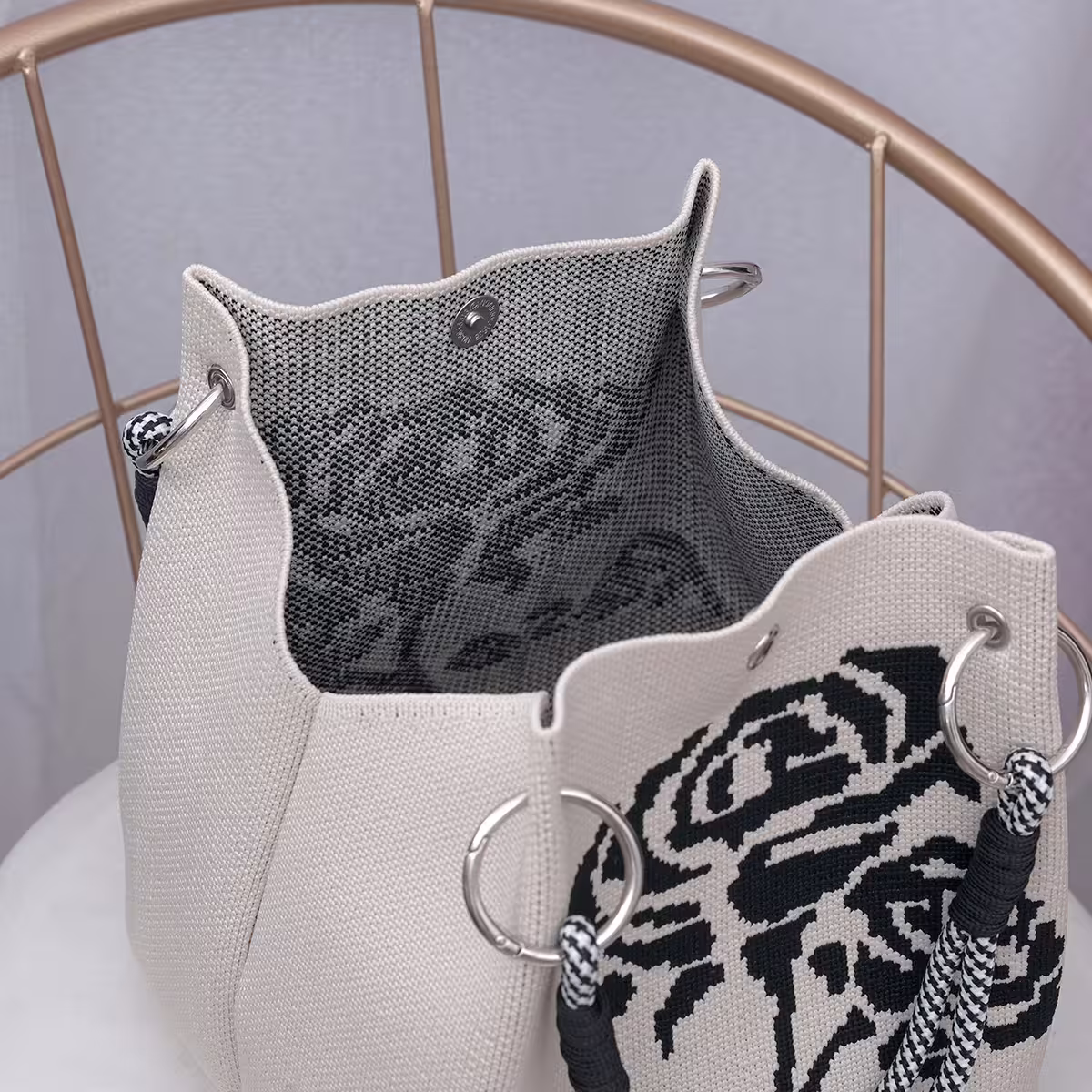 黑玫瑰&times;針織手提袋-第5張