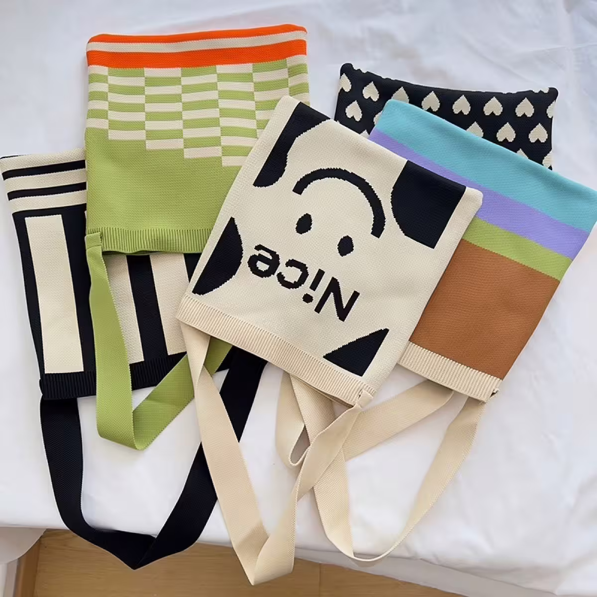 棕咖撞色&times;針織&times;單肩背包-第6張