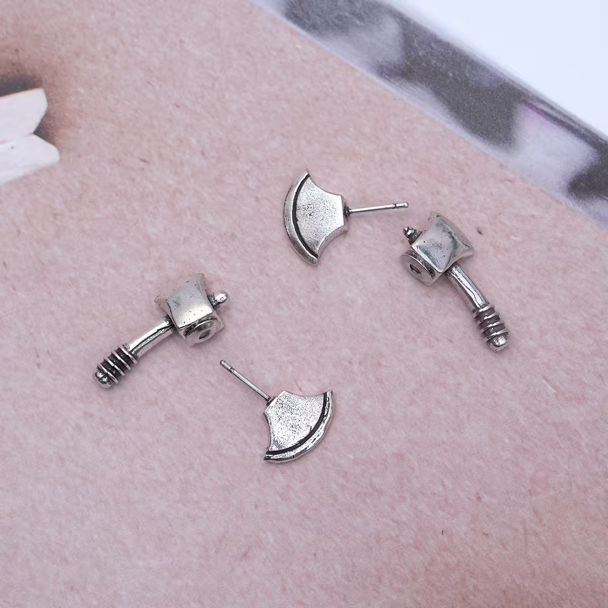 個性復古斧頭&times;後掛式耳環-第4張