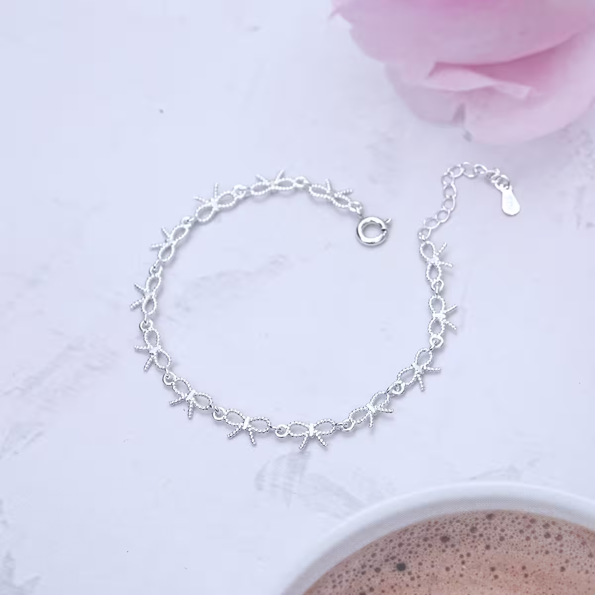 925銀飾&times;小小蝴蝶結&times;手鍊-第1張