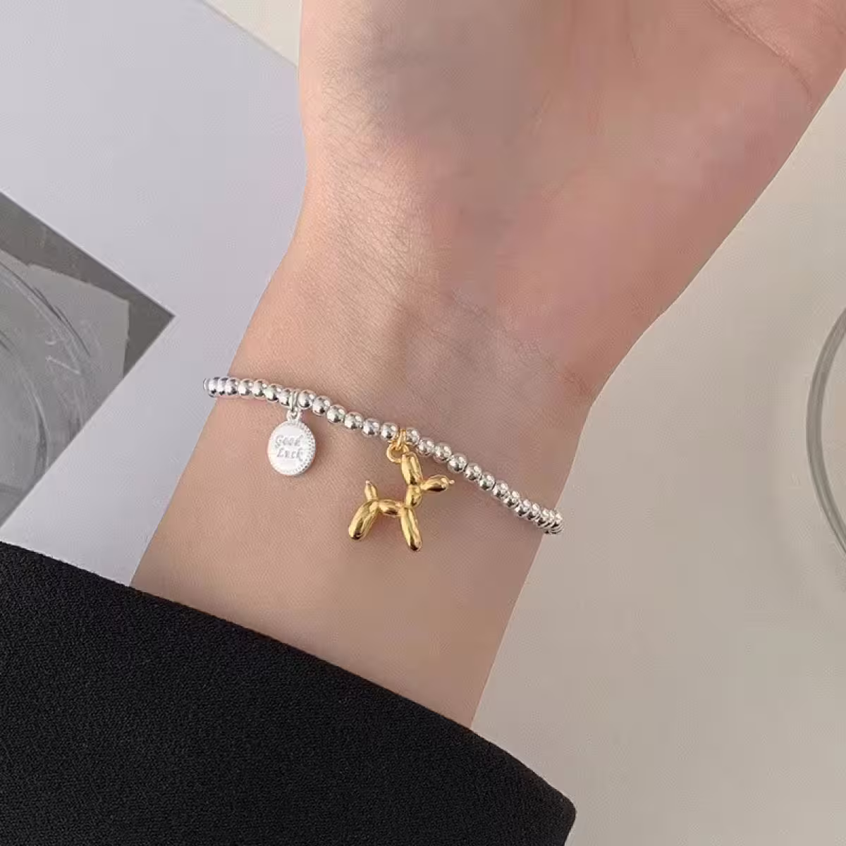 925銀飾&times;幸運氣球狗&times;串珠手環-第6張