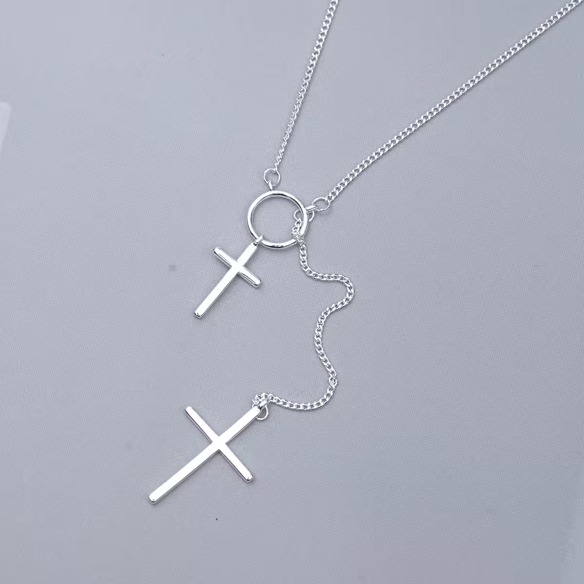 925銀飾&times;圓環雙十字&times;鎖骨項鍊-第1張