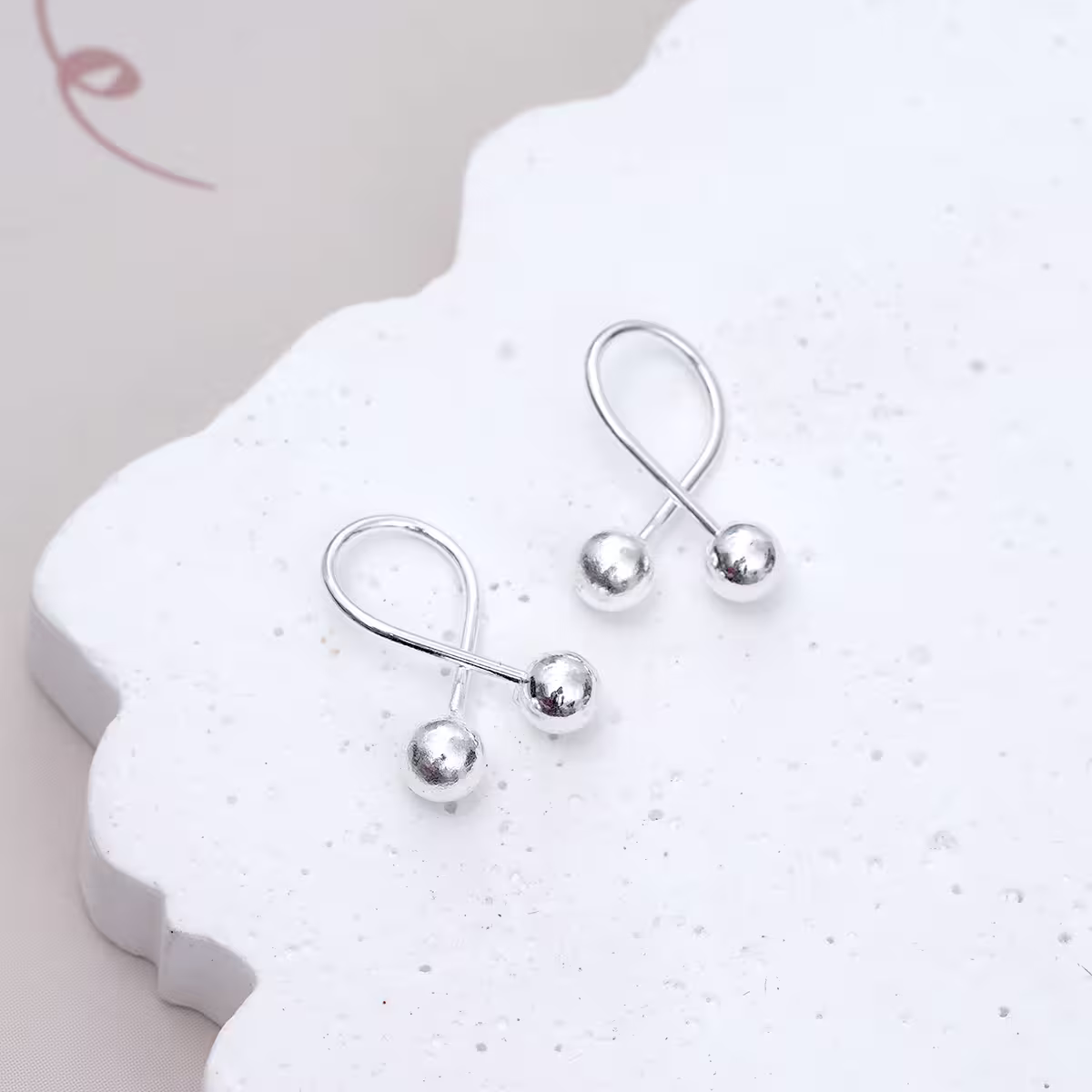 925耳針&times;交叉線&times;轉珠耳環-第3張