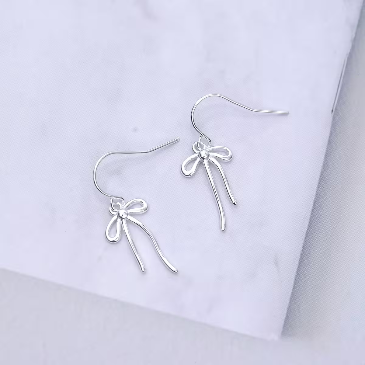 925銀針&times;蝴蝶結線條&times;耳鉤-第4張