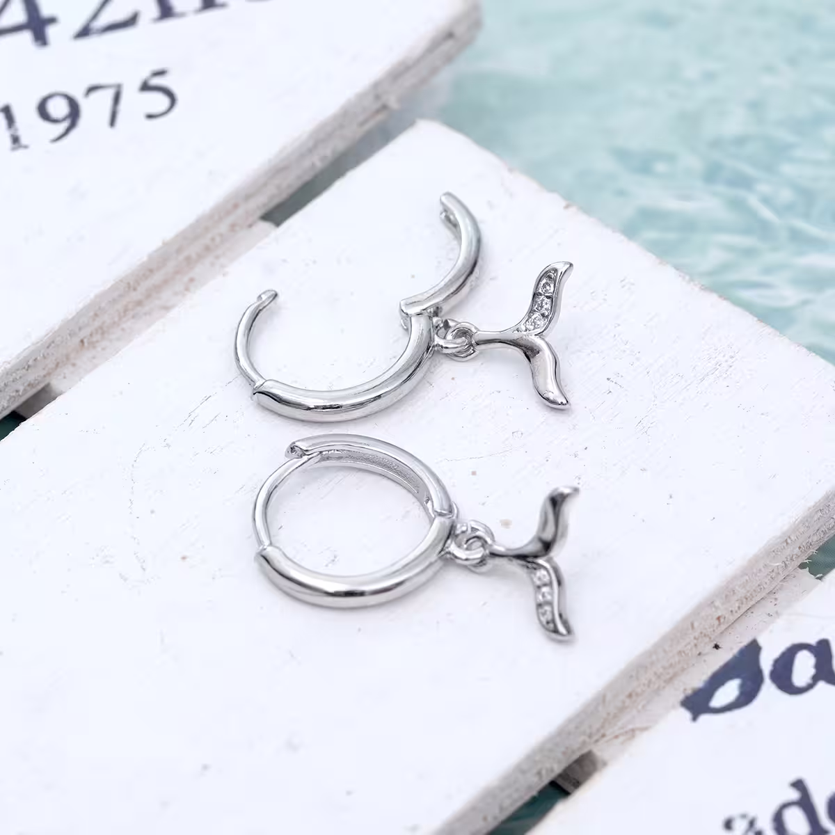 925銀針&times;鯨魚尾巴&times;耳扣-第4張