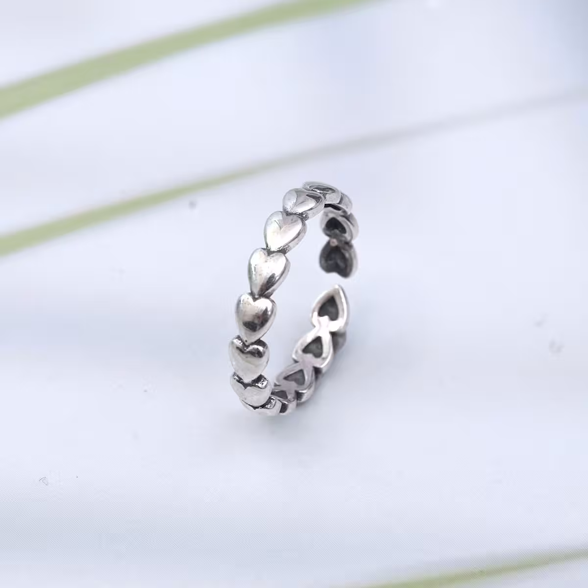 925銀飾&times;復古疊加愛心&times;開口戒指-第4張