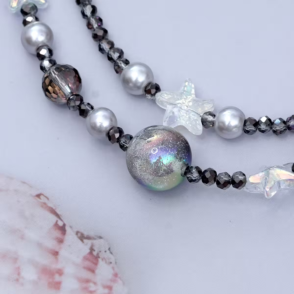 雙層魔幻海星明珠&times;手機腕帶掛繩&times;黑色-第5張