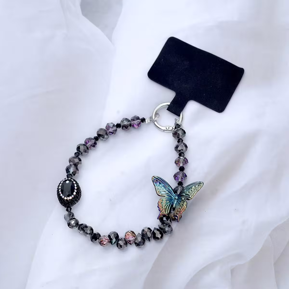 彩黑的璀璨蝴蝶&times;手機腕帶掛繩-第1張