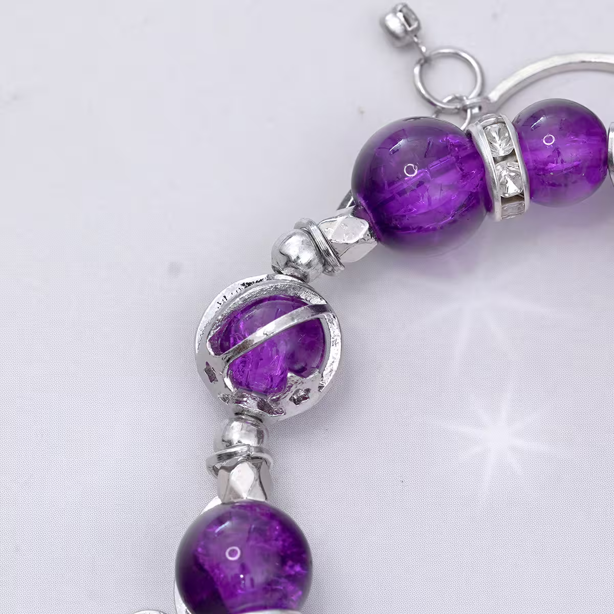 冰透紫星球&times;固定式串珠手鍊-第6張