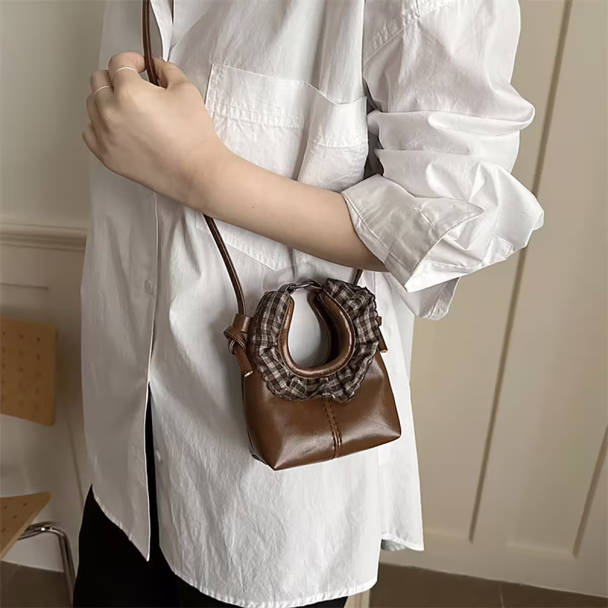 可愛圍裙小廢包&times;斜背包&times;棕咖-第4張