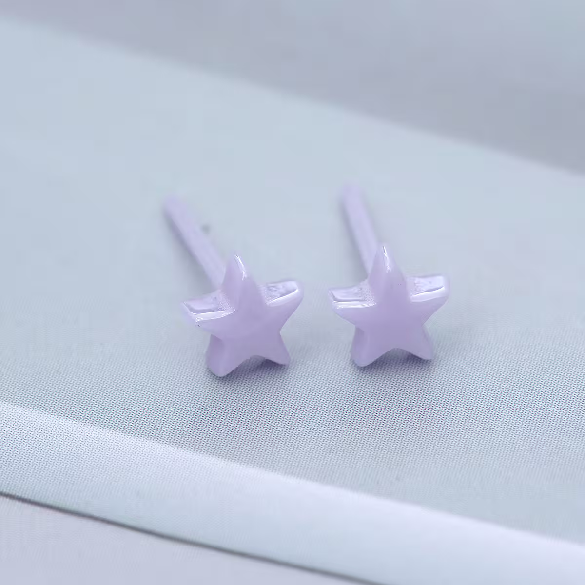 小星星&times;陶瓷&times;養耳棒&times;二套件耳環組&times;紫色-第3張