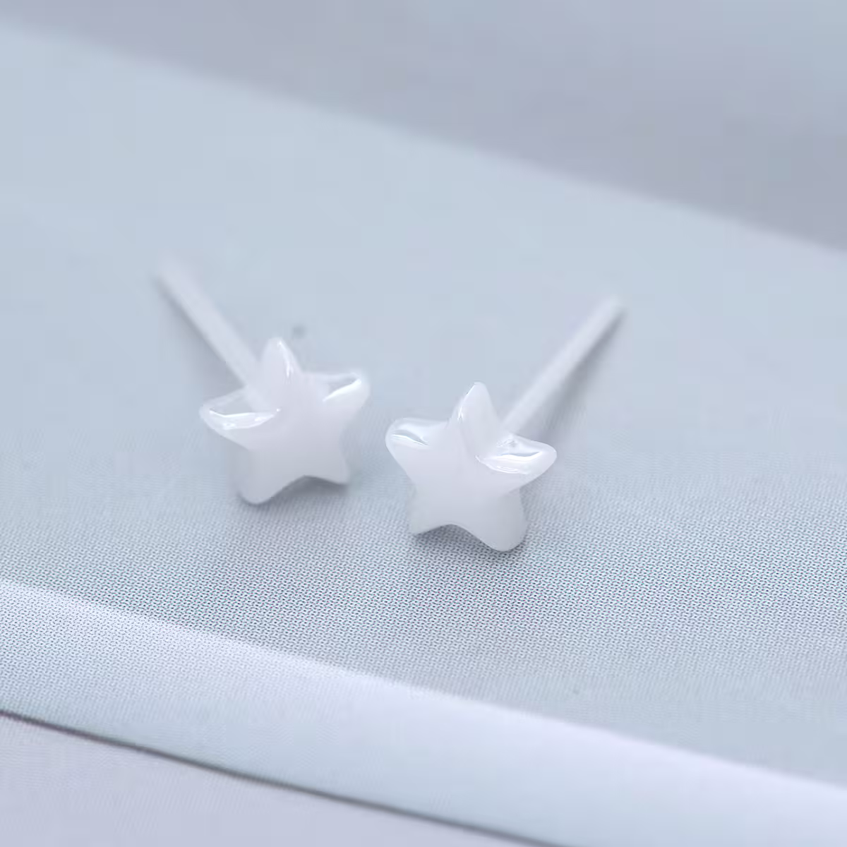 小星星&times;陶瓷&times;養耳棒&times;二套件耳環組&times;白色-第3張