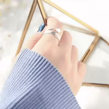 925銀飾×流星×開口戒指