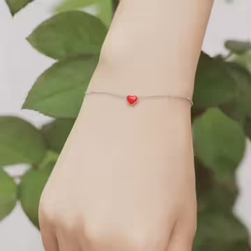 925銀飾×大紅愛心×手鍊