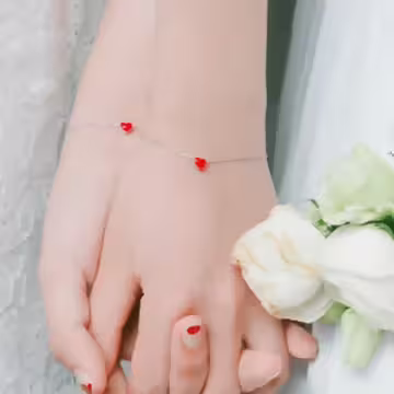 925銀飾×大紅愛心×手鍊