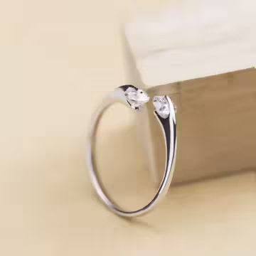 925銀飾×雙邊滾鑽×開口戒指