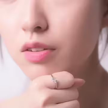 925銀飾×雙邊滾鑽×開口戒指