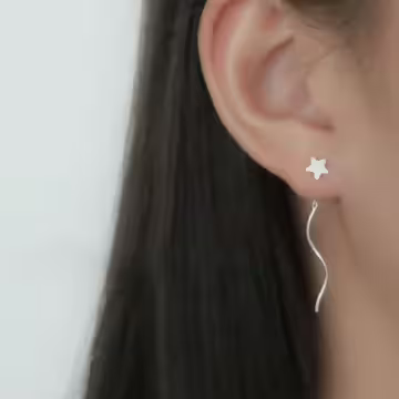 925銀針×星星波浪×流蘇耳線