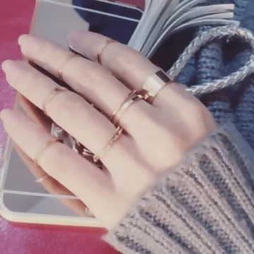 寬環細環×十套件戒指組×金色.avif