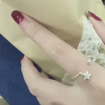 925銀飾×星墜麻花×開口戒指