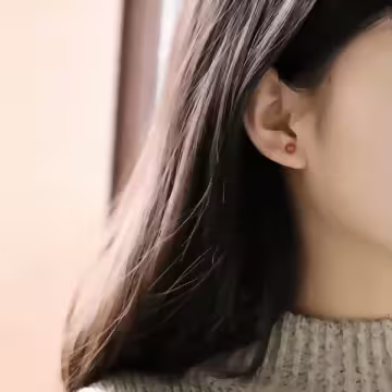 925銀針×莓晶小圓珠 ×耳針