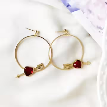 命中紅心×吊墜耳環