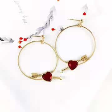 命中紅心×吊墜耳環