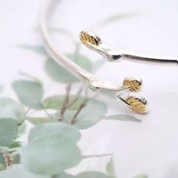 925銀飾×金枝葉×開口手環.avif