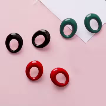 鏤空橢圓水滴×吊墜耳飾×靚黑