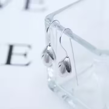 925銀針×花苞水滴珍珠×耳勾