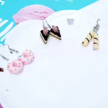 巧克力熊蛋糕×吊墜耳勾