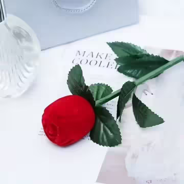 玫瑰花×適用戒指/小耳釘×絨布盒