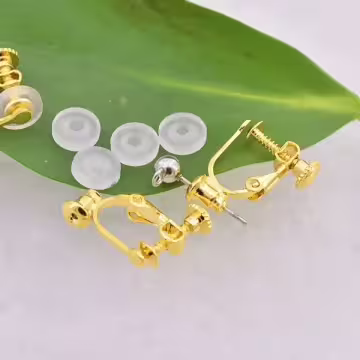 垂直插入式耳夾轉換器×螺旋耳夾×金色