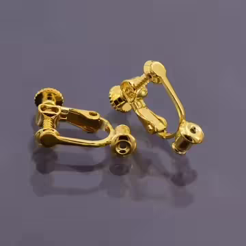 垂直插入式耳夾轉換器×螺旋耳夾×金色