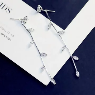 925銀針×晶鑽柳葉垂條×後掛式流蘇耳針.avif