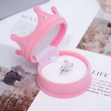 小皇冠×適用戒指/小耳釘×絨布盒