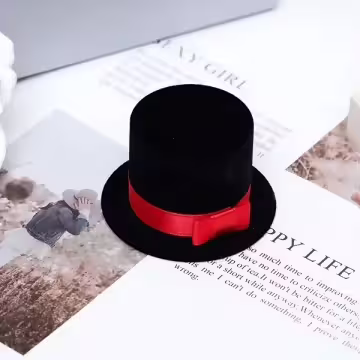 紳士禮帽×適用戒指/小耳釘×絨布盒