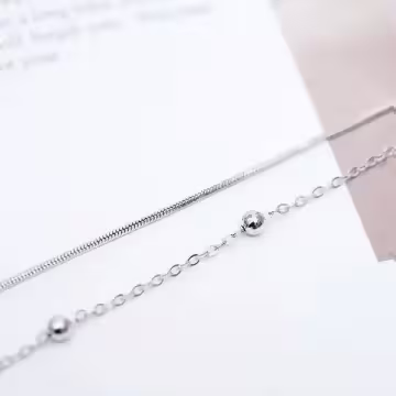 925銀飾×雙層蛇骨圓珠×手鍊