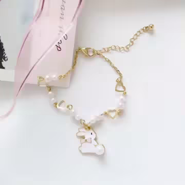 愛心蝴蝶領結小白兔×手鍊