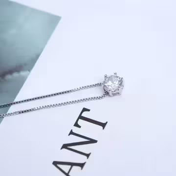 925銀飾×單鑽鋯石×鎖骨項鍊
