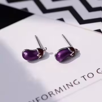 925銀針×茄子笑一個×耳針