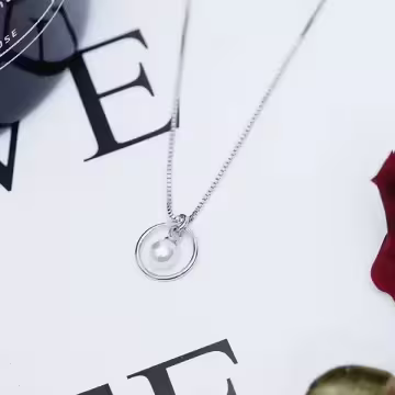 925銀飾×圓心貝珠×鎖骨項鍊