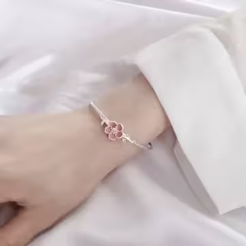 925銀飾×桃花開×開口手環