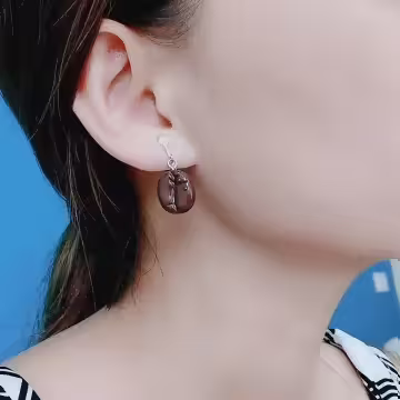 喝一杯咖啡×吊墜耳勾